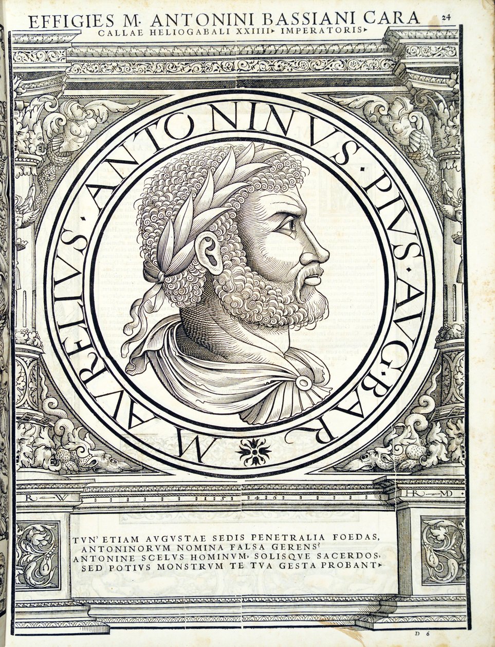 Heliogabalus, ilustracja z Imperatorum romanorum omnium orientalium et occidentalium verissimae imagines ex antiquis numismatis, drzeworyt Rudolpha Wyssenbacha, wydrukowany przez Andreasa Gesnera, Zurych, autorstwa Hans Rudolf Manuel Deutsch