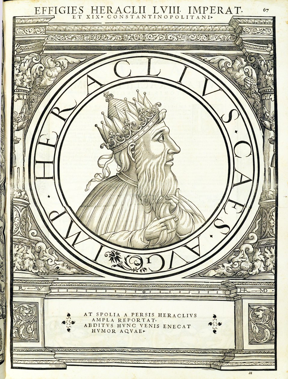 Herakliusz, ilustracja z „Cesarzy rzymskich całego Wschodu i Zachodu” autorstwa Hans Rudolf Manuel Deutsch