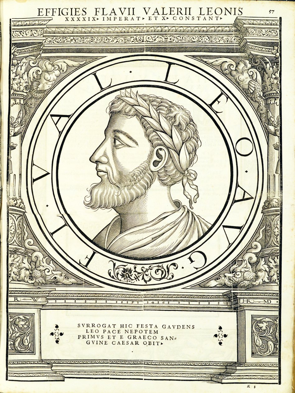 Leon I, ilustracja z „Cesarzy rzymskich całego Wschodu i Zachodu” autorstwa Hans Rudolf Manuel Deutsch