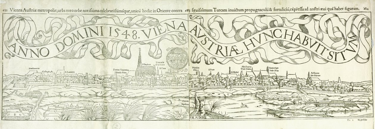Widok miasta Wiednia w 1548 r., 1550 autorstwa Hans Rudolf Manuel Deutsch