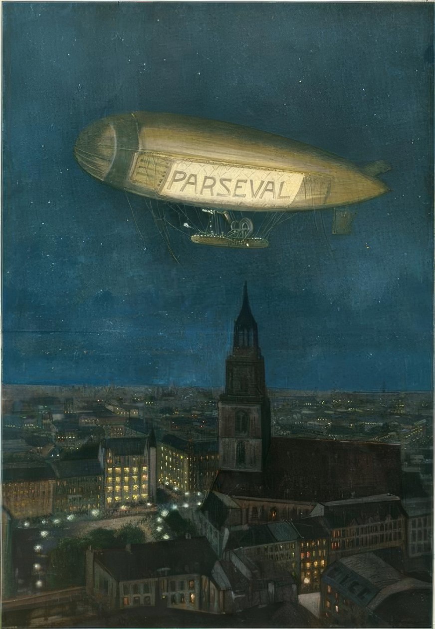 Sterowiec Parseval nad Berlinem autorstwa Hans Rudolf Schulze