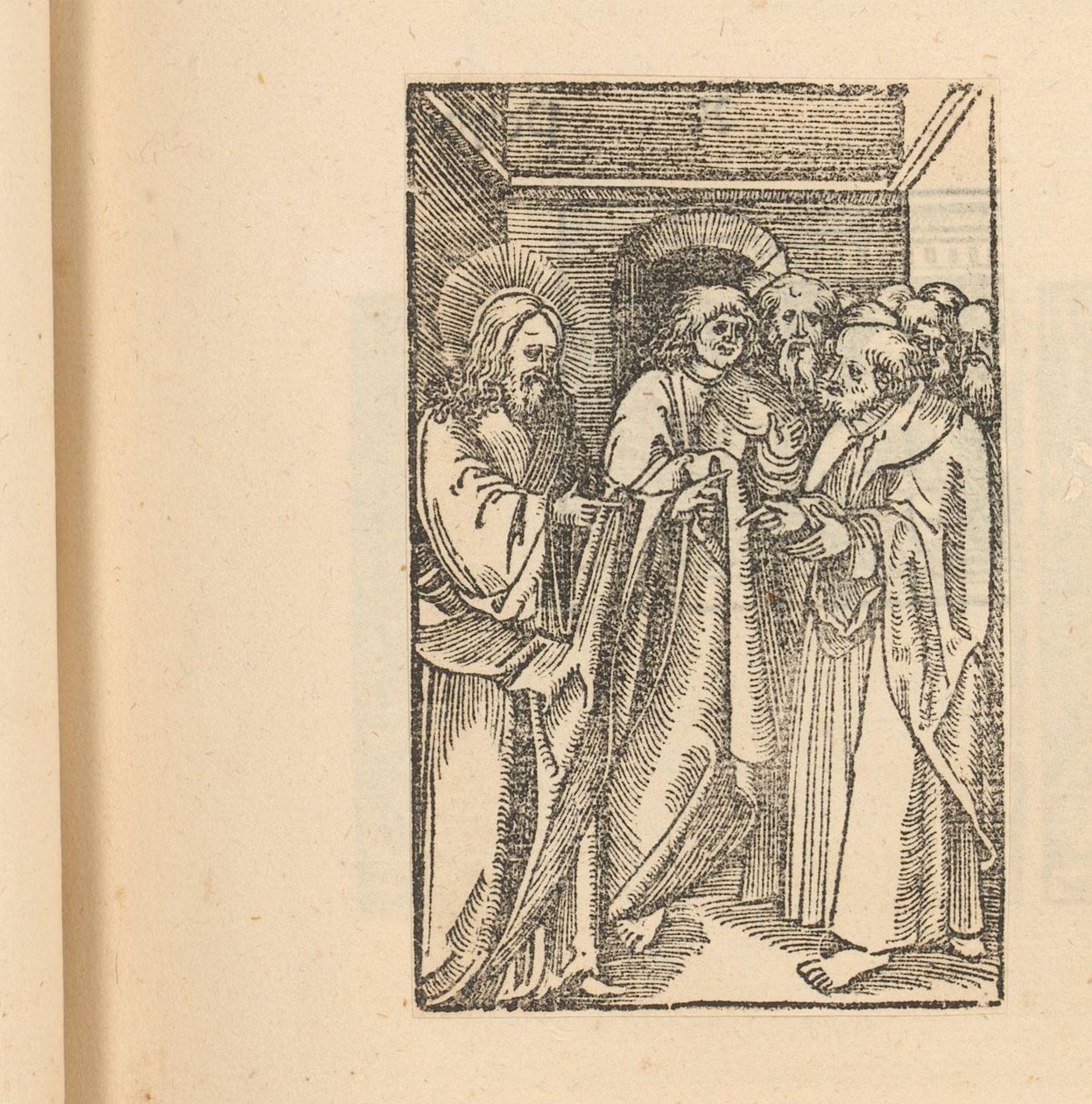 Chrystus z grupą mężczyzn autorstwa Hans Schäufelein (possibly)