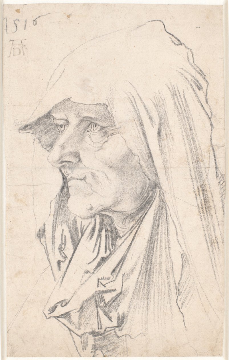 Portret starej kobiety z profilu po lewej stronie autorstwa Hans Schäufelein