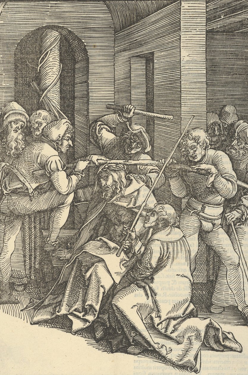 Chrystus ukoronowany cierniem, z Zwierciadła męki Pana naszego Jezusa Chrystusa, 1507. autorstwa Hans Schäufelein the Elder