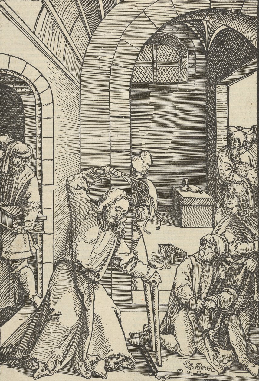 Chrystus Oczyszczający Świątynię, ze Zwierciadła męki Pana naszego Jezusa Chrystusa, 1507. autorstwa Hans Schäufelein the Elder