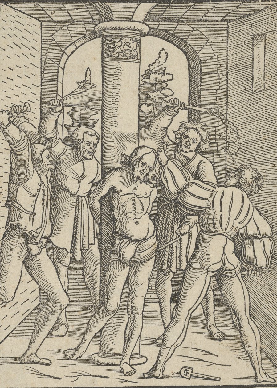 Chrystus biczowany, z Doktryny, życia i męki Jezusa Chrystusa, 1537. autorstwa Hans Schäufelein the Elder