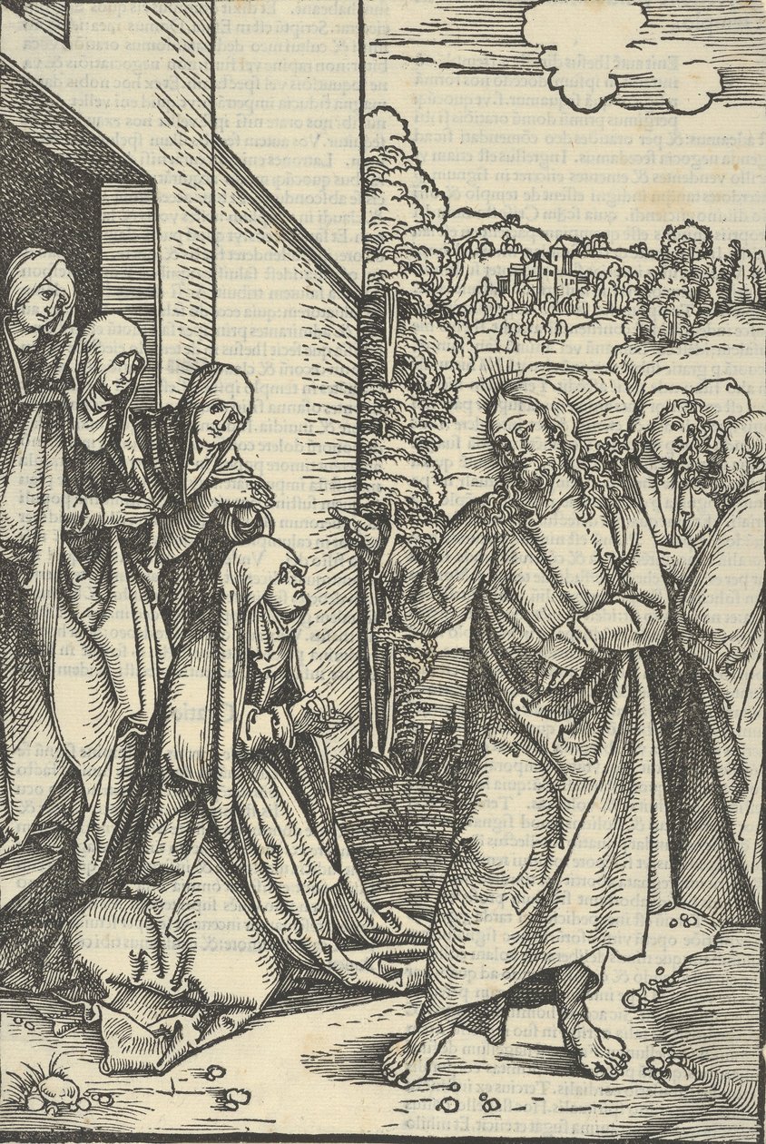 Chrystus żegnający się z Matką, ze zwierciadła męki Pana naszego Jezusa Chrystusa, 1507., 1507. autorstwa Hans Schäufelein the Elder