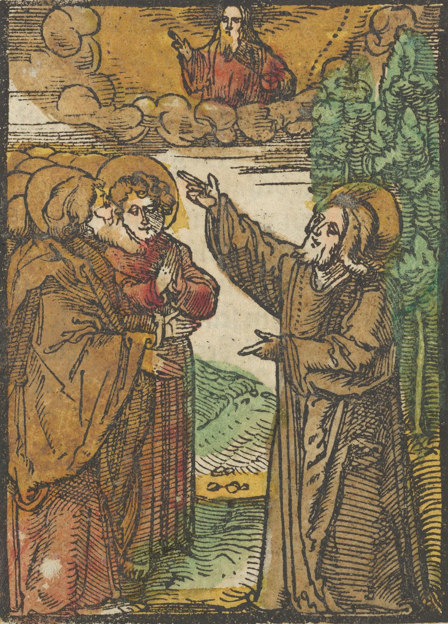 Chrystus mówi o swoim powrocie do Ojca, z Das Plenarium, 1517. autorstwa Hans Schäufelein the Elder