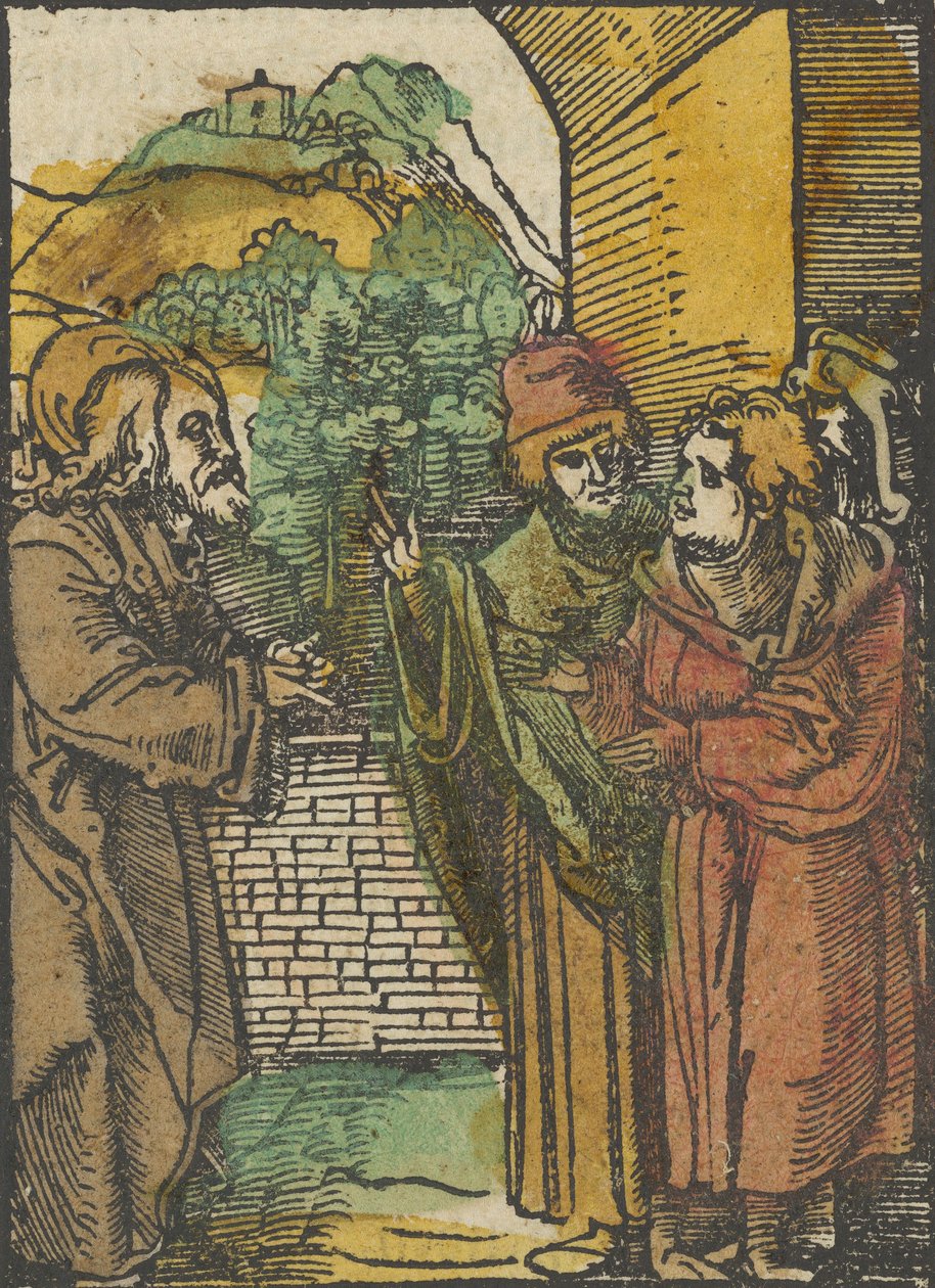 Chrystus i faryzeusze, z Das Plenarium, 1517. autorstwa Hans Schäufelein the Elder