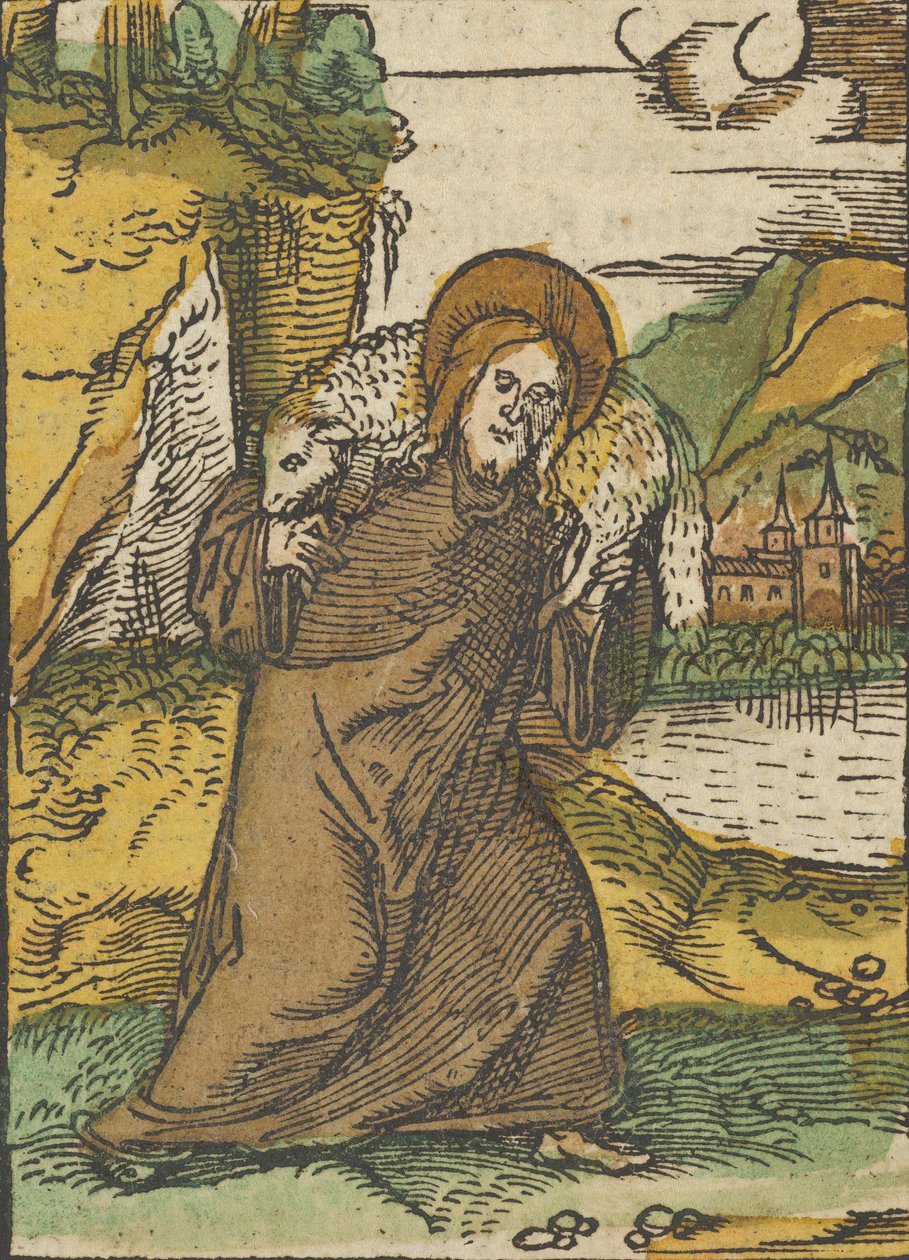 Chrystus jako Dobry Pasterz, z Das Plenarium, 1517. autorstwa Hans Schäufelein the Elder