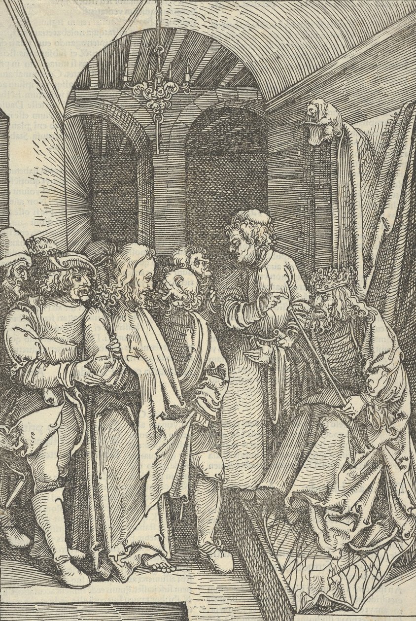 Chrystus przed Herodem w Sali, ze Zwierciadła Męki Pana naszego Jezusa Chrystusa, 1507., 1507. autorstwa Hans Schäufelein the Elder