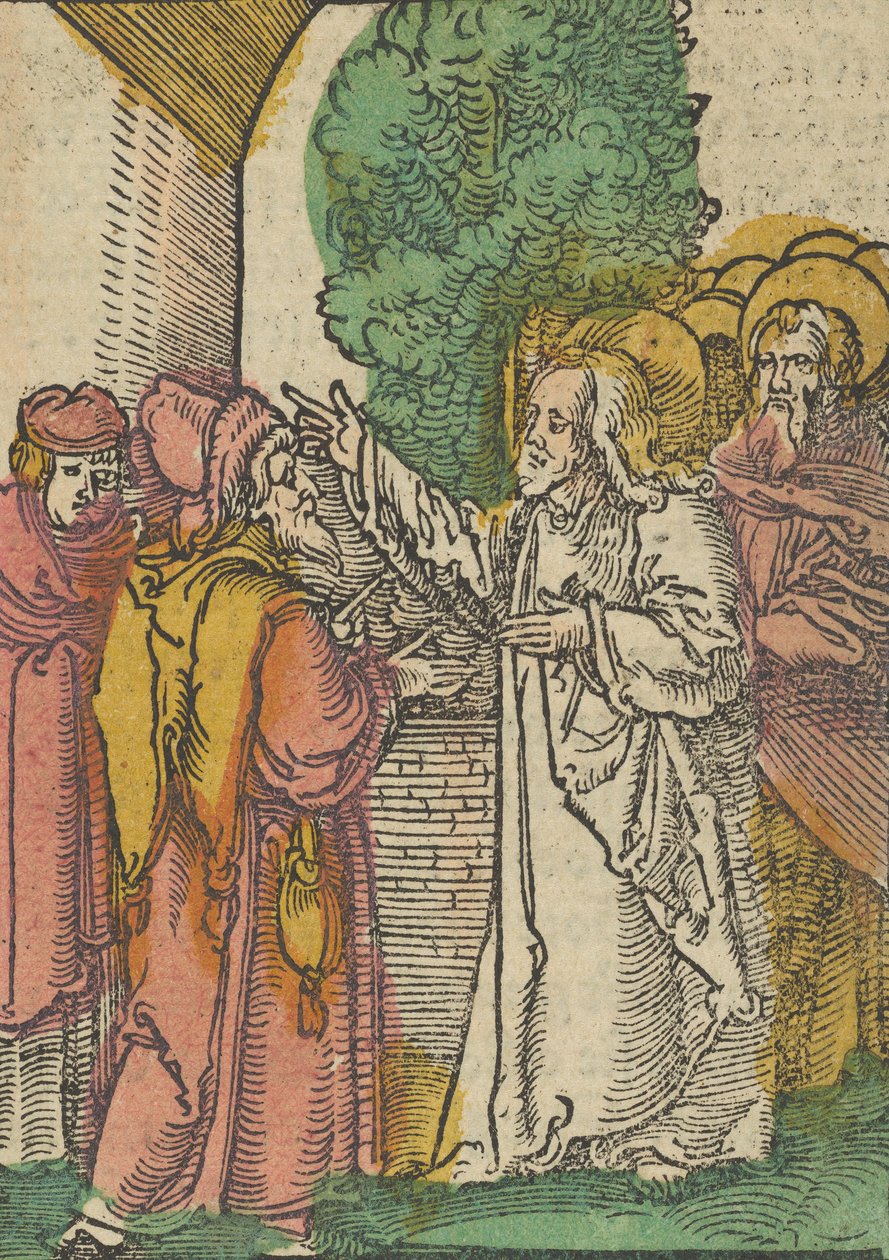 Przypowieść o faryzeuszach i poborcy podatków z Das Plenarium, 1517. autorstwa Hans Schäufelein the Elder