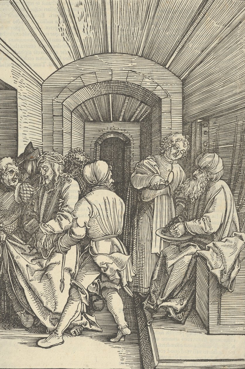 Piłat umywa ręce, z Zwierciadła męki Pana naszego Jezusa Chrystusa, 1507. autorstwa Hans Schäufelein the Elder