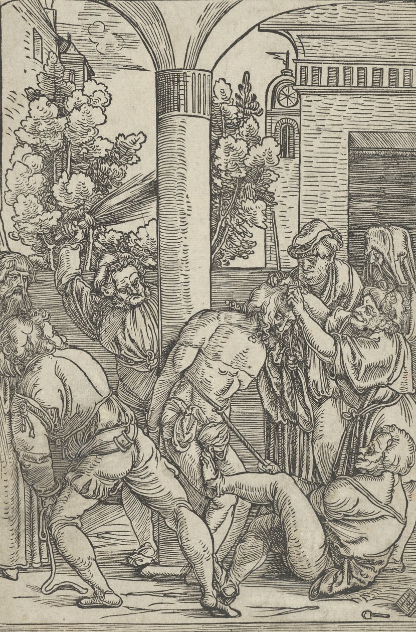 Biczowanie, z Życia Chrystusa, ca. 1511-12. autorstwa Hans Schäufelein the Elder