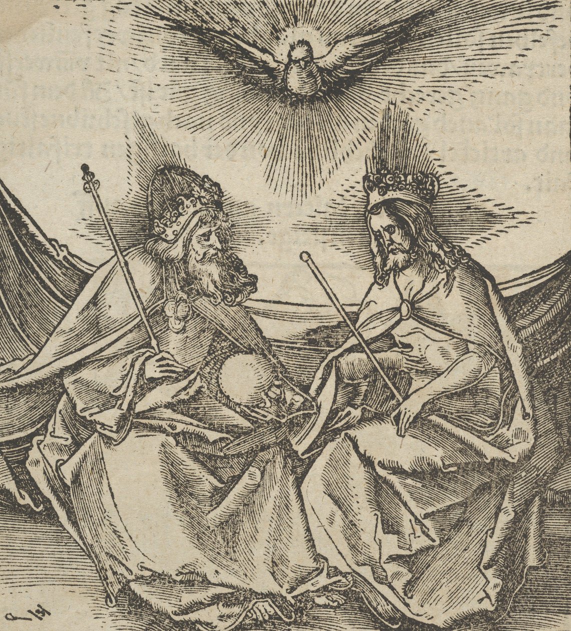 Trójca Przenajświętsza, z Hymmelwagen na kto żyje dobrze..., 1517. autorstwa Hans Schäufelein the Elder