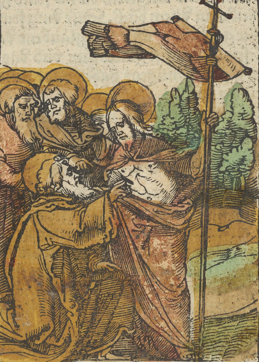 Niedowierzanie Tomasza, z Das Plenarium, 1517. autorstwa Hans Schäufelein the Elder