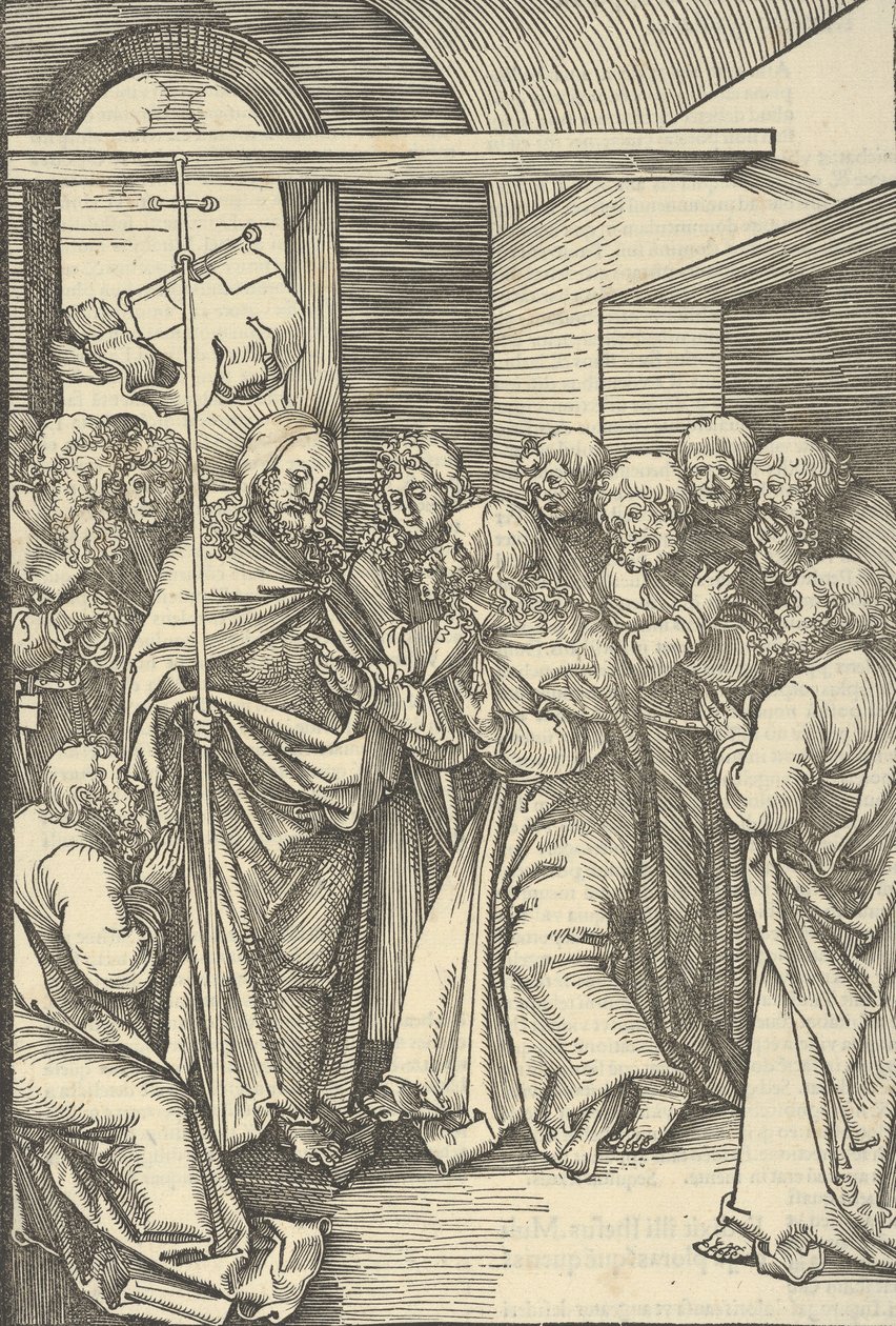 Niedowierzanie Tomasza ze Zwierciadła Męki Pana naszego Jezusa Chrystusa, 1507. autorstwa Hans Schäufelein the Elder