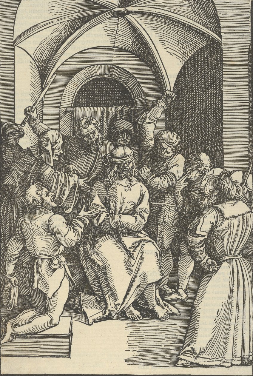 Naśmiewanie się z Chrystusa ze Zwierciadła Męki Pana naszego Jezusa Chrystusa, 1507. autorstwa Hans Schäufelein the Elder