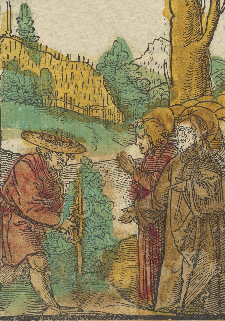 Przypowieść o robotnikach w winnicy z Das Plenarium, 1517. autorstwa Hans Schäufelein the Elder