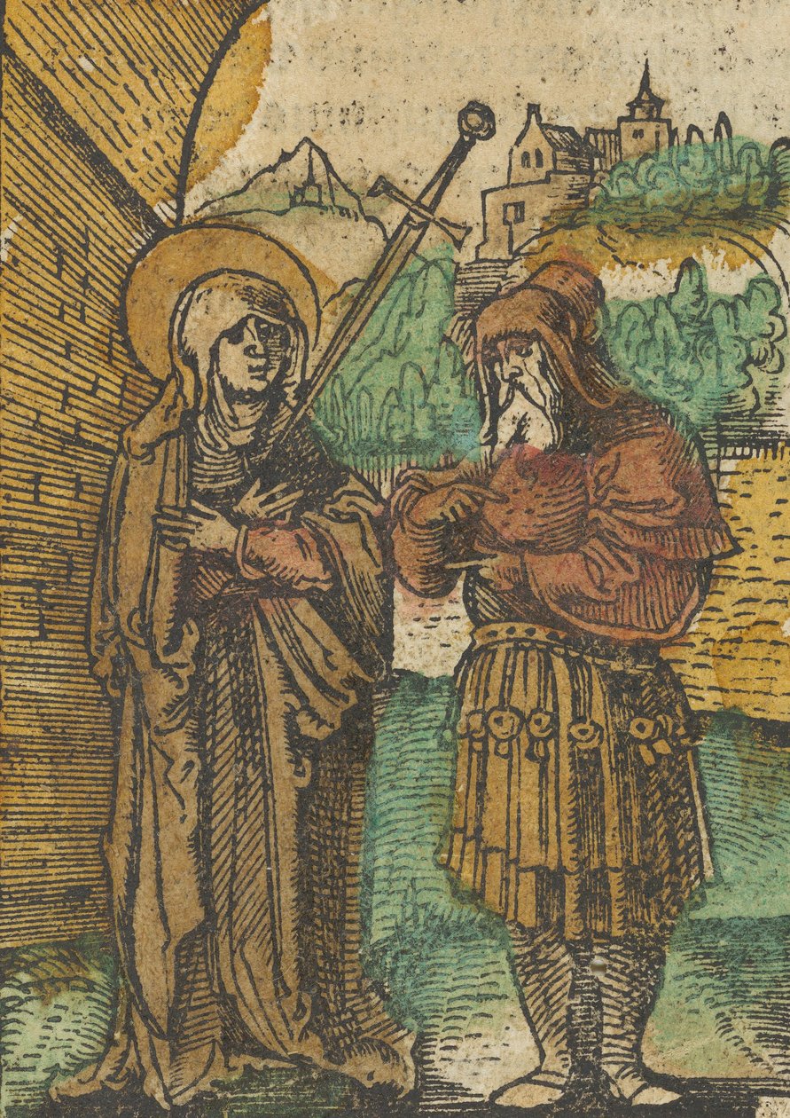 Dziewica jako Mater Dolorosa i Symeon z Das Plenarium, 1517. autorstwa Hans Schäufelein the Elder