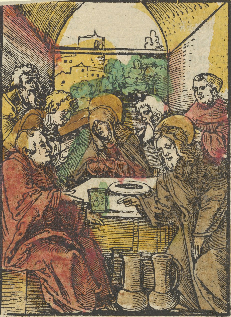 Wesele w Kanie, z Das Plenarium, 1517. autorstwa Hans Schäufelein the Elder