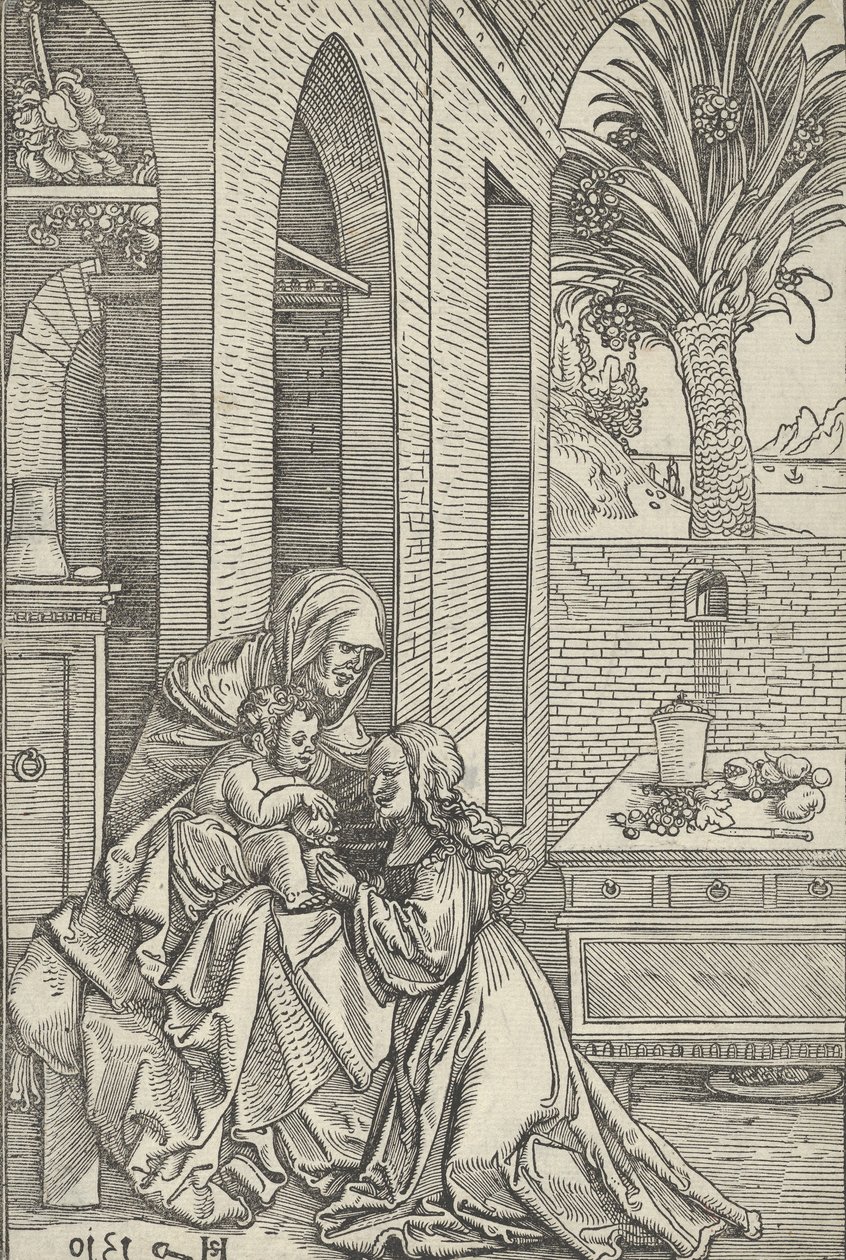 Dziewica z Dzieciątkiem ze św. Anną, 1510. autorstwa Hans Schäufelein the Elder