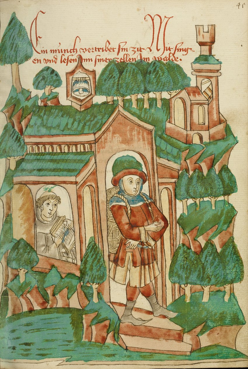 Barlaam opuszczający pustelnię autorstwa Hans Schilling