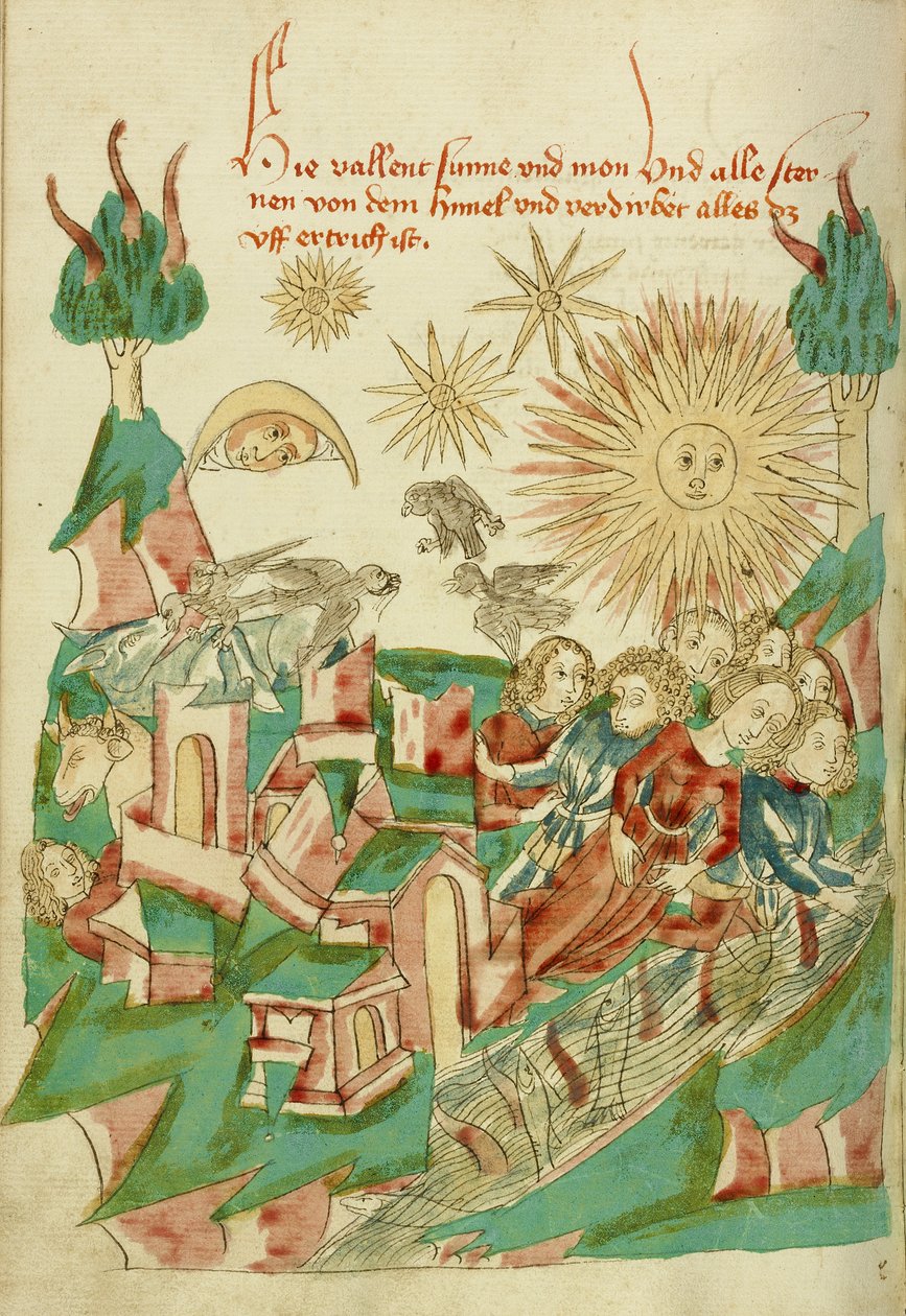 Koniec świata pani Ludwig XV 9 fol. 95v, 1469 (tusz, przebarwienia i tempera na papierze) autorstwa Hans Schilling