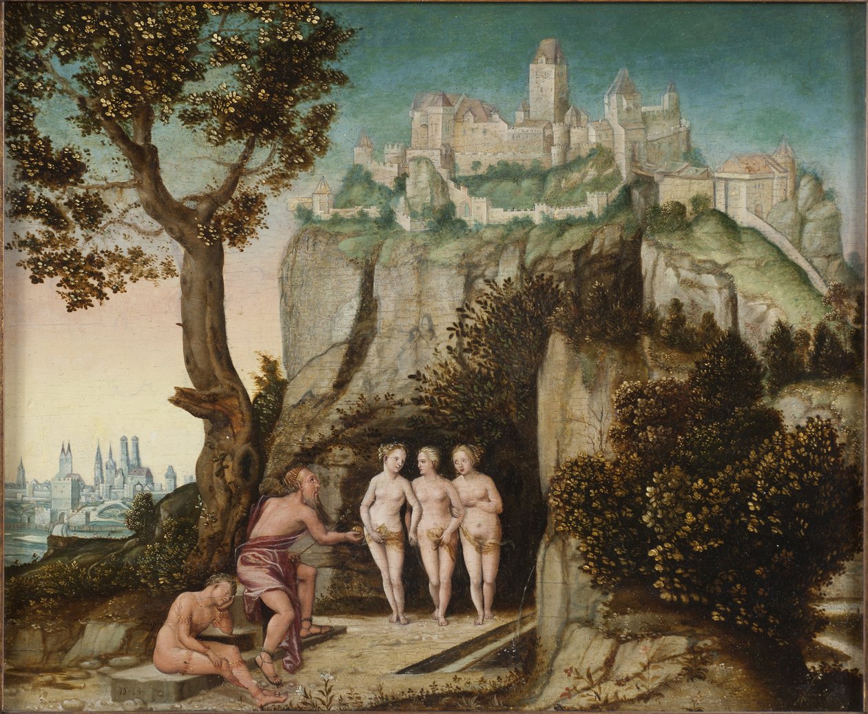 Le jugement de Paris - Sąd Paryski, Schoepfer, Hans Starszy (1505-1570). Olej na drewnie. Wymiar : 32x41 cm. Muzeum Narodowe w Sztokholmie autorstwa Hans Schoepfer