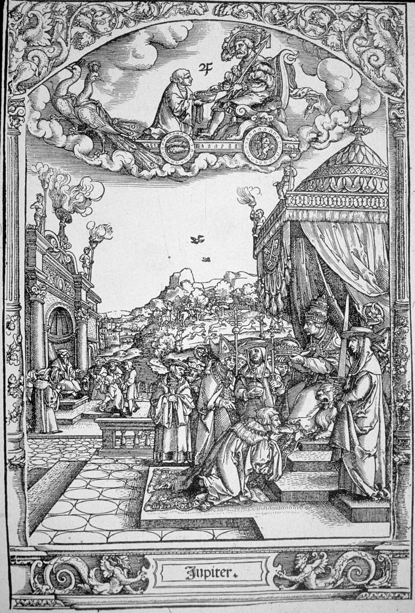 Planeta Jowisz (drzeworyt) autorstwa Hans Sebald (School of) Beham