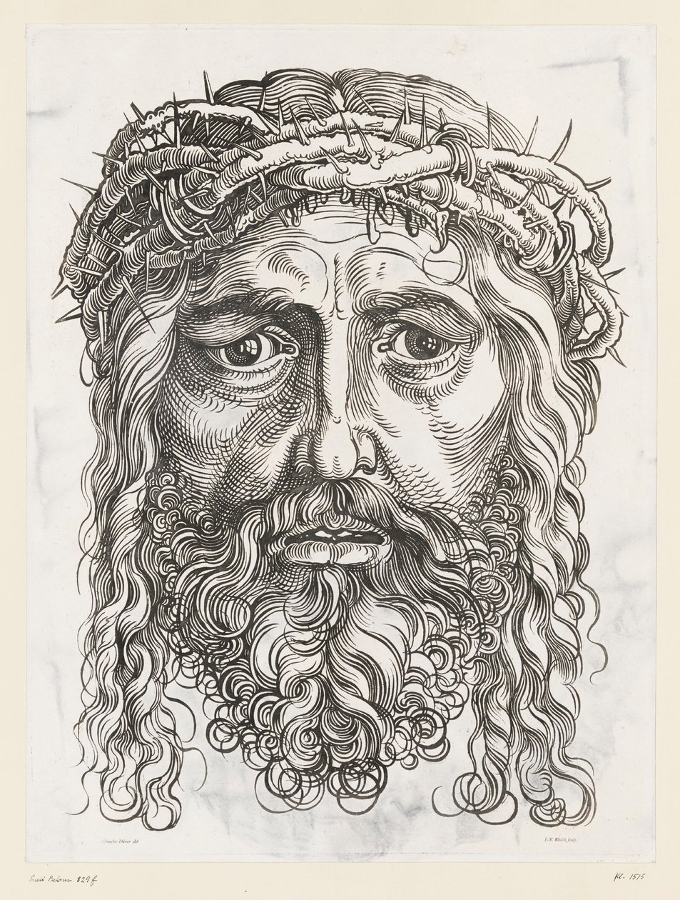 Duża głowa Chrystusa z koroną cierniową autorstwa Hans Sebald (after) Beham