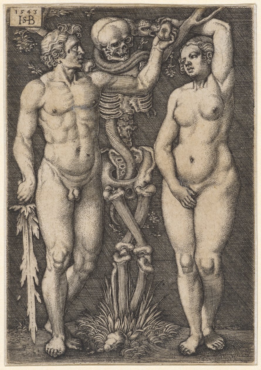 Adam i Ewa, 1543 autorstwa Hans Sebald Beham