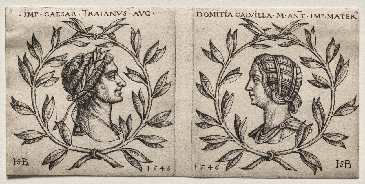 Popiersia cesarza Trajana i Domicji Calvilla autorstwa Hans Sebald Beham