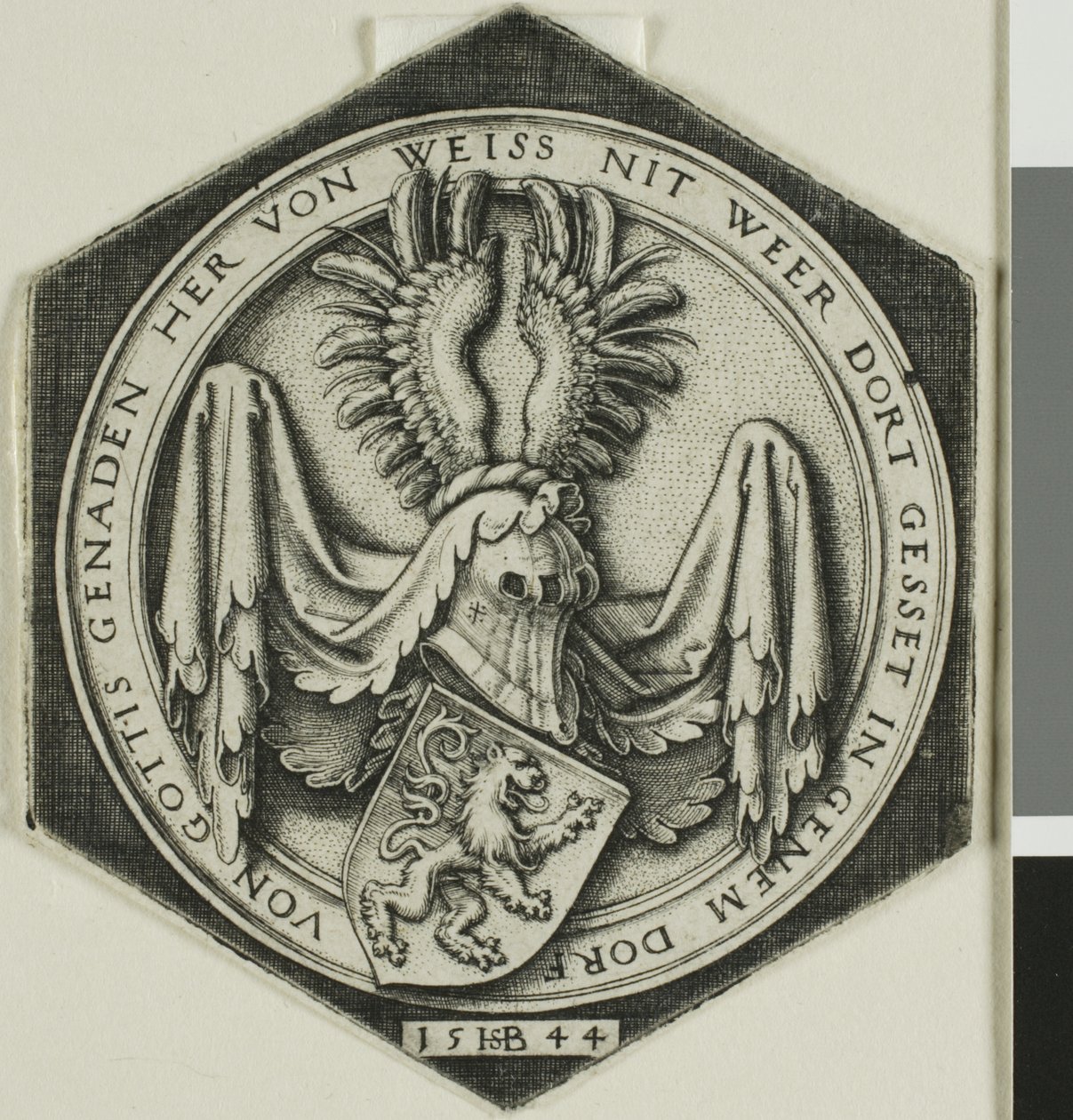 Herb z szalejącym lwem autorstwa Hans Sebald Beham