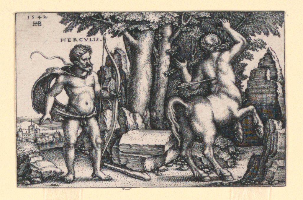 Herkules zabija Nessusa autorstwa Hans Sebald Beham