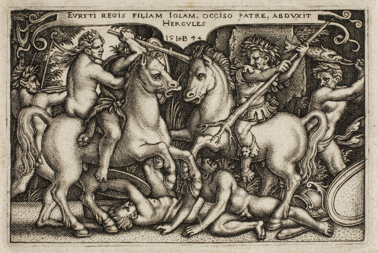 Herkules i Iole, z prac Herkulesa autorstwa Hans Sebald Beham
