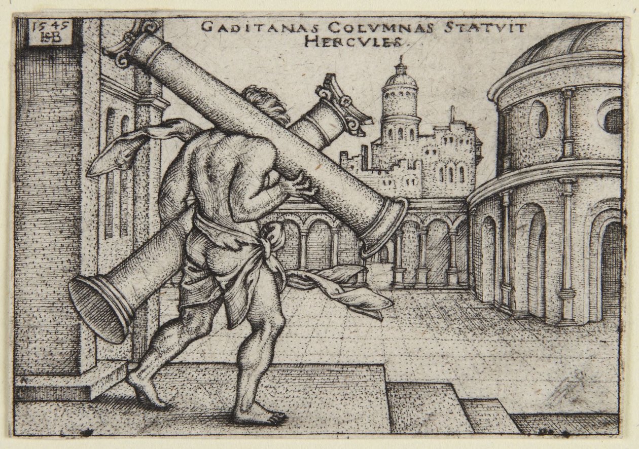 Herkules i kolumny autorstwa Hans Sebald Beham