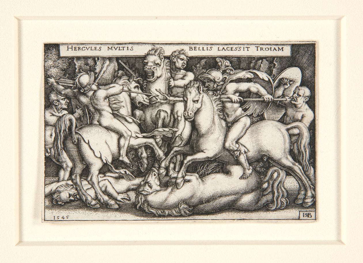 Herkules pokonujący trojanów autorstwa Hans Sebald Beham