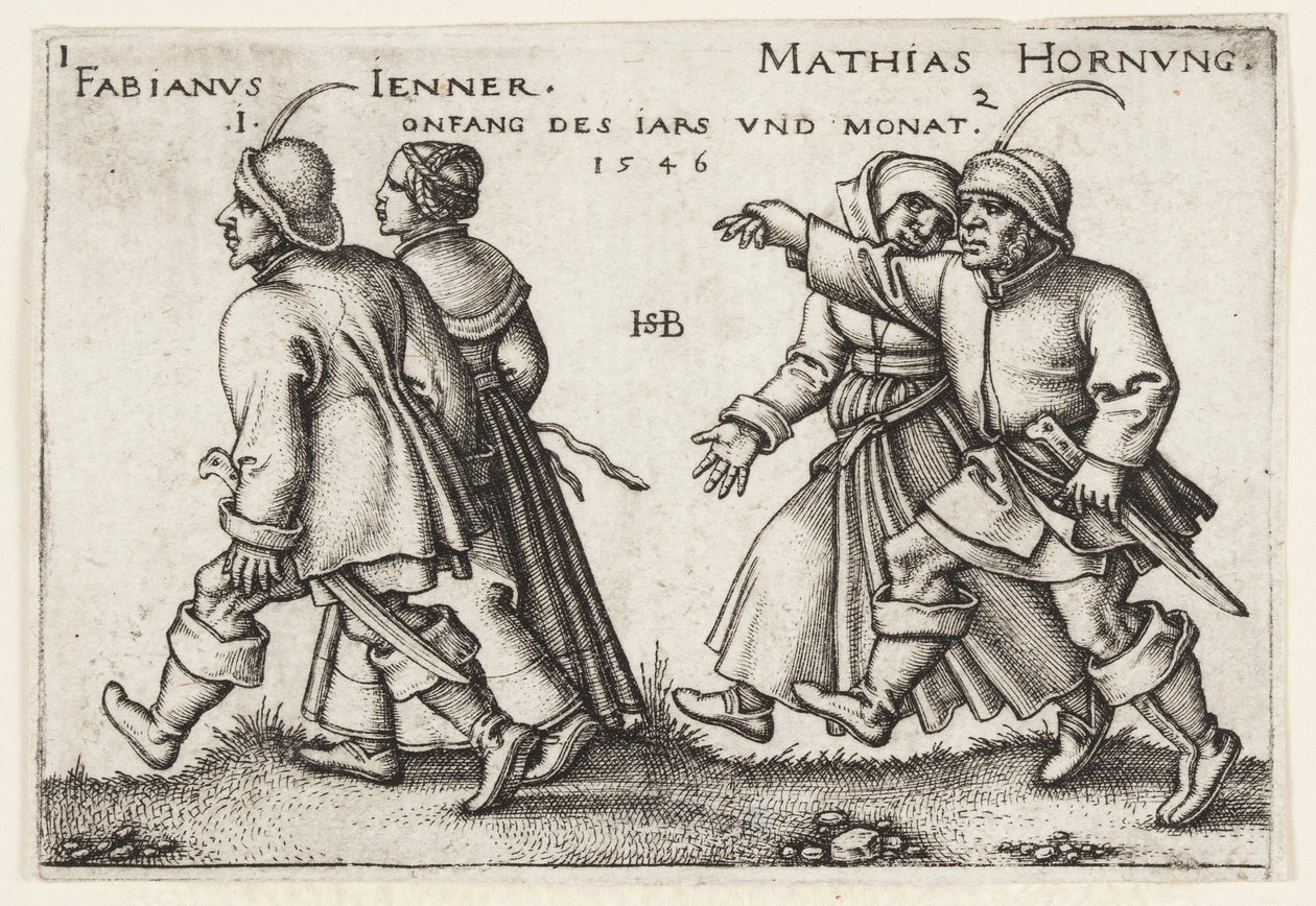 styczeń i luty autorstwa Hans Sebald Beham