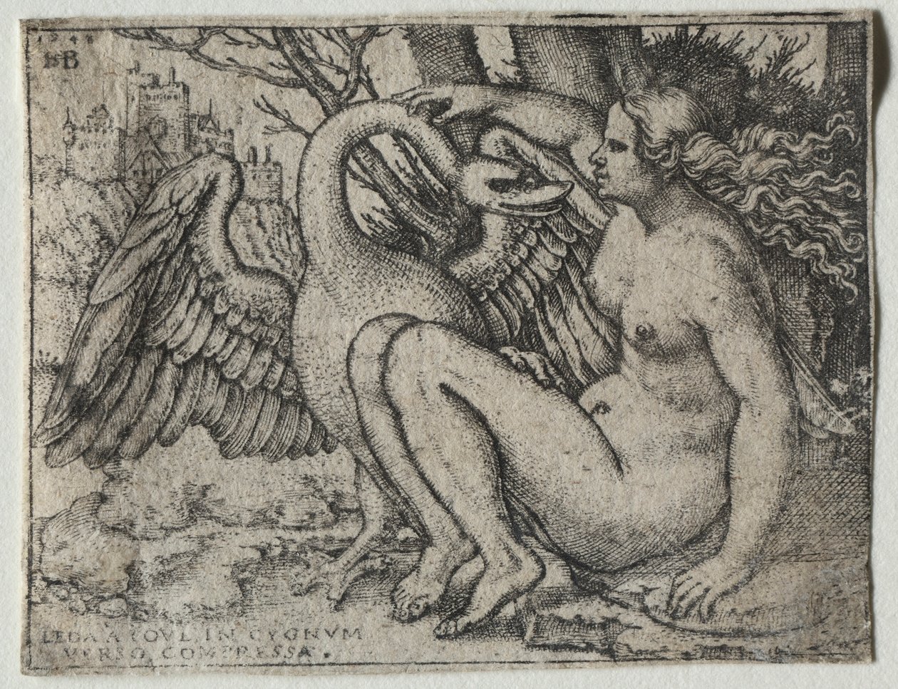Leda i łabędź, 1548. autorstwa Hans Sebald Beham