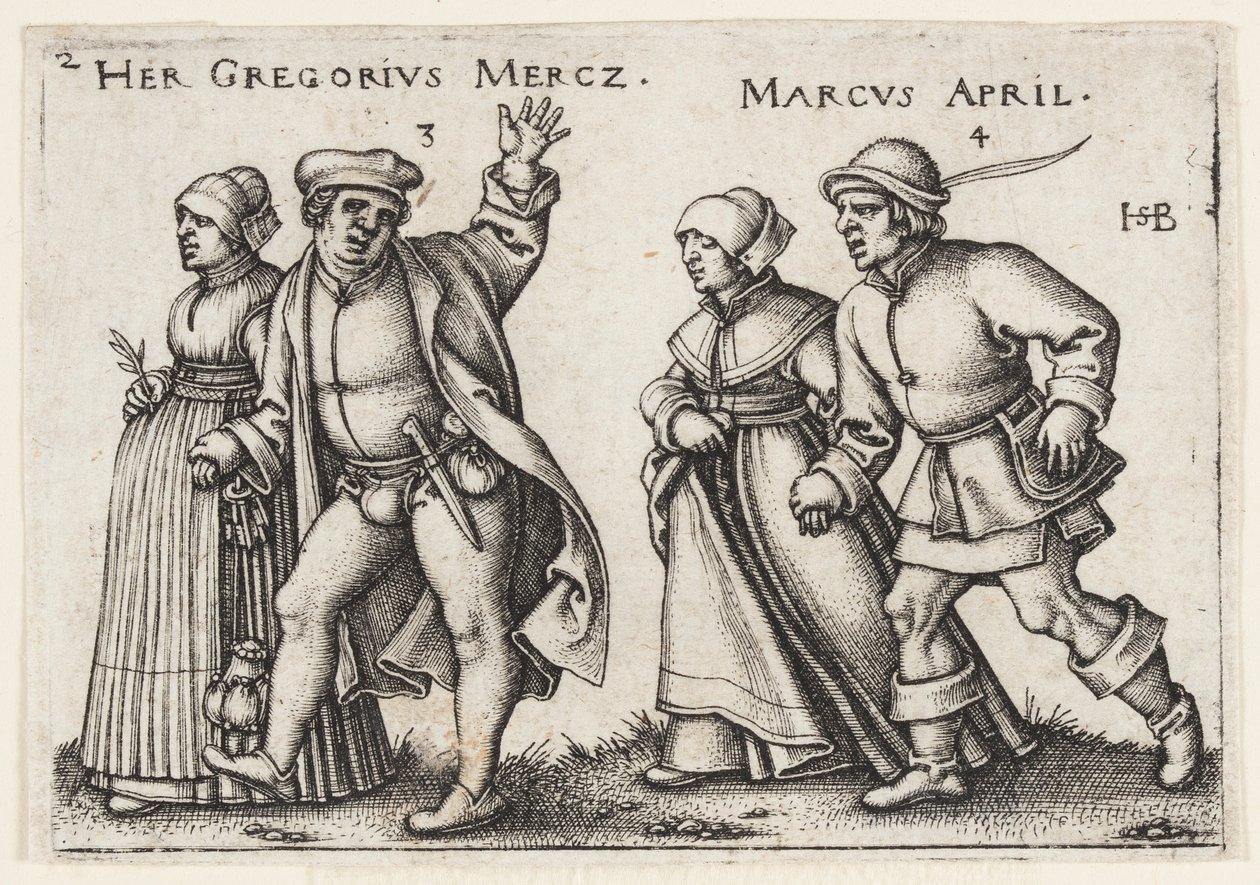 marzec i kwiecień autorstwa Hans Sebald Beham