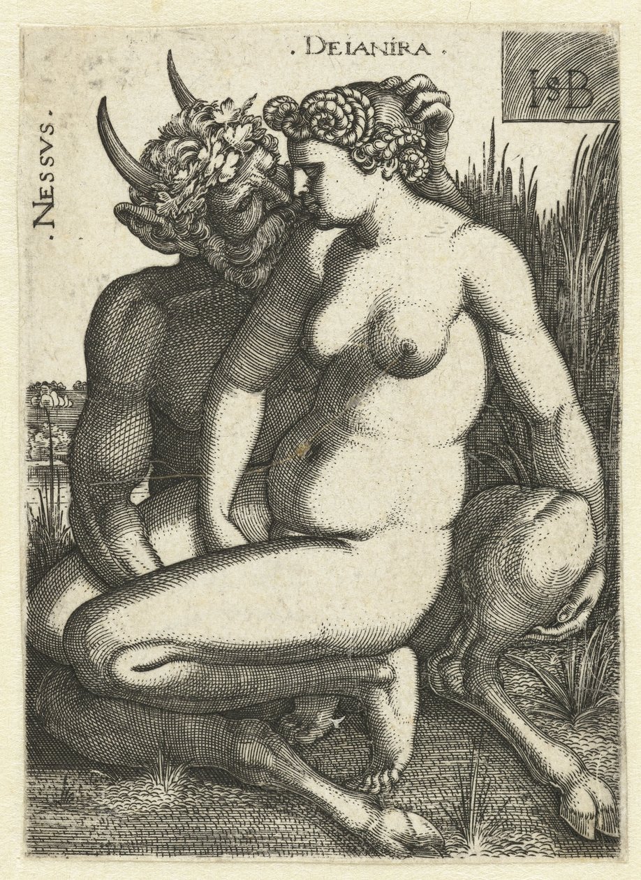 Nessus en Deïnira Nessvs Deianira (tytuł na obiekcie) autorstwa Hans Sebald Beham