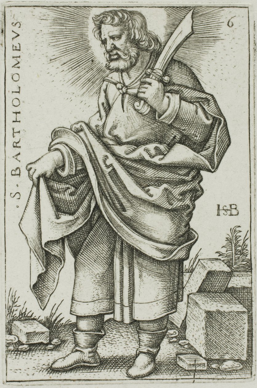 Św. Bartłomiej, tablica 6 z Dwunastu Apostołów autorstwa Hans Sebald Beham