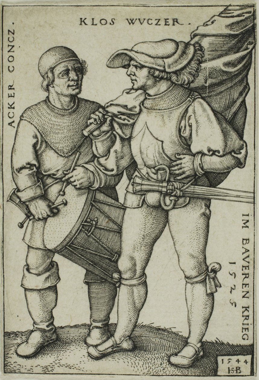 Chorąży i perkusista autorstwa Hans Sebald Beham