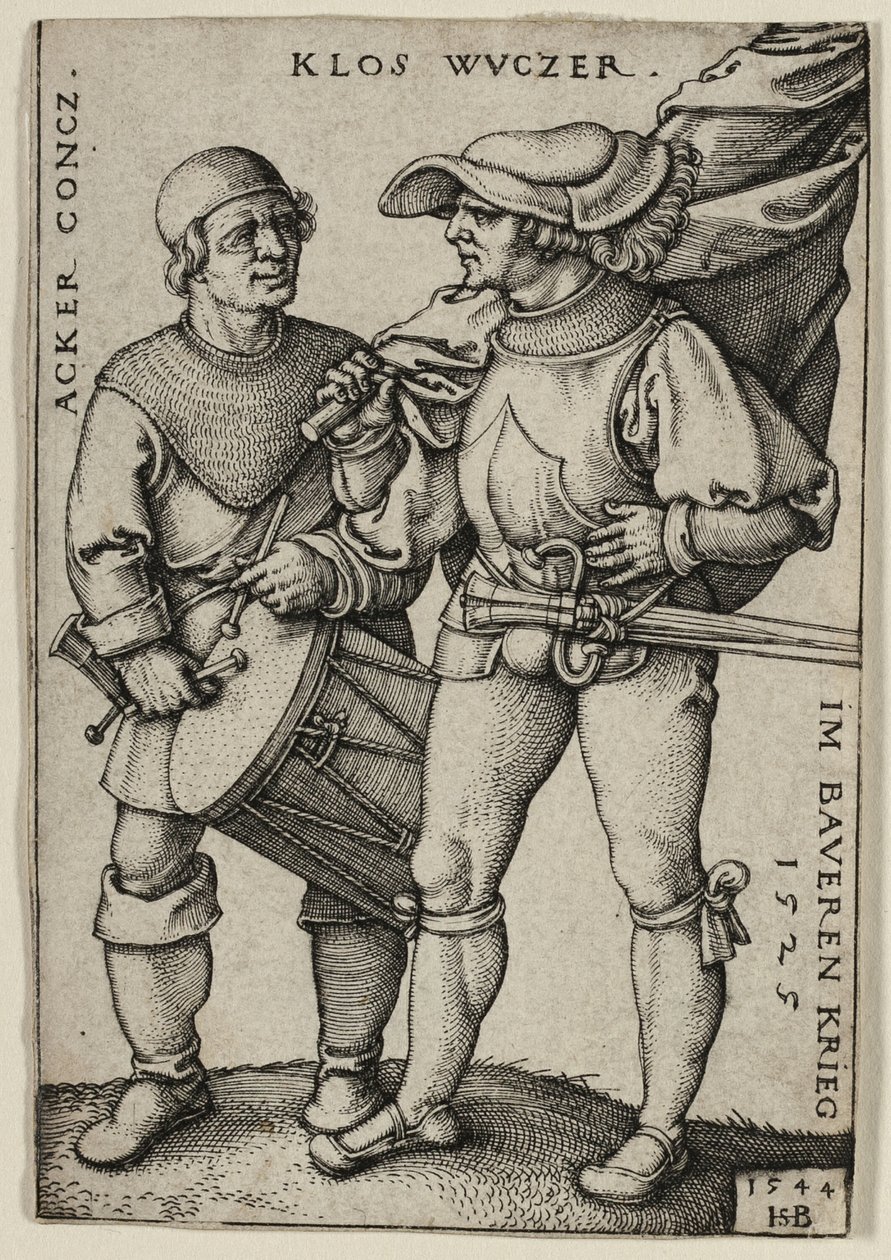 Chorąży i perkusista autorstwa Hans Sebald Beham