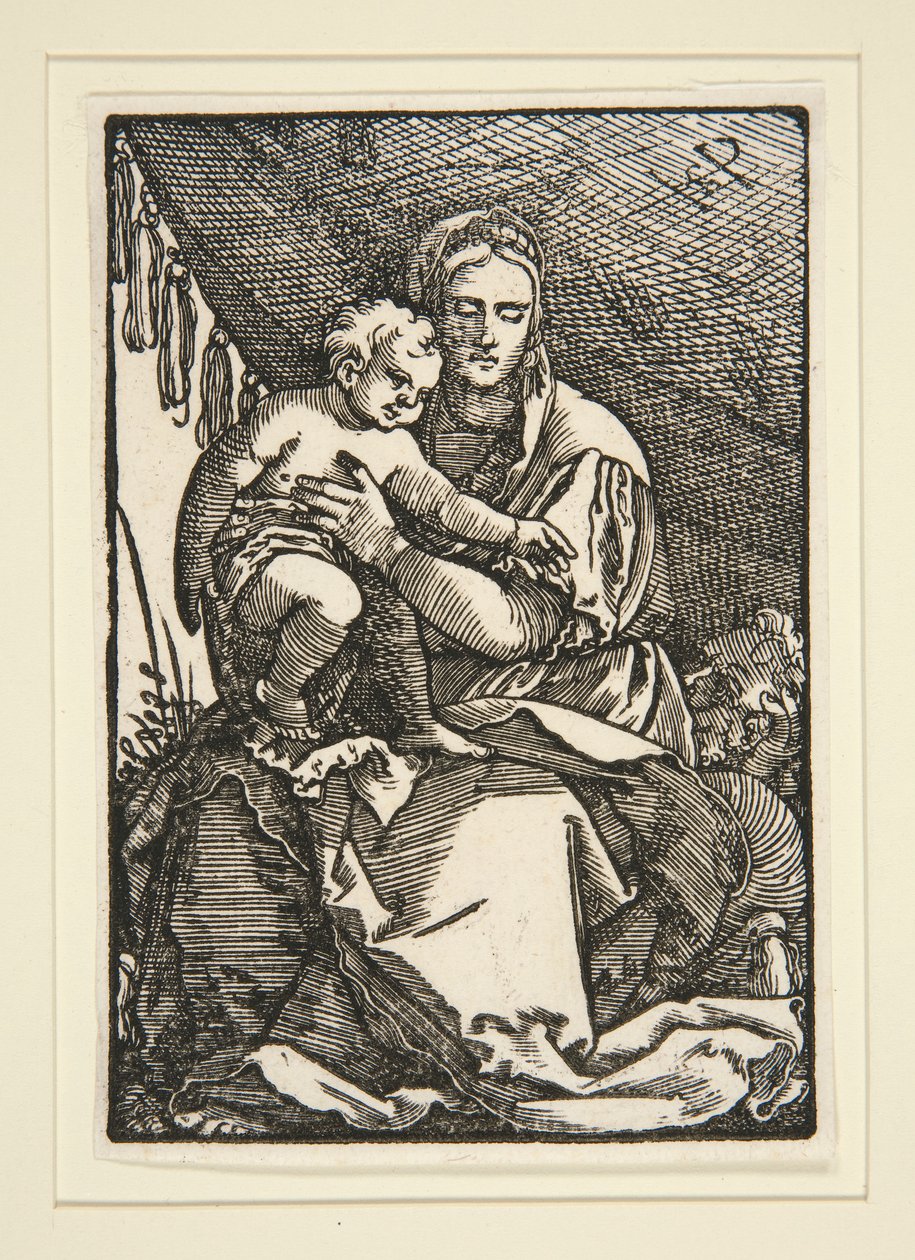 Święta Rodzina pod baldachimem autorstwa Hans Sebald Beham