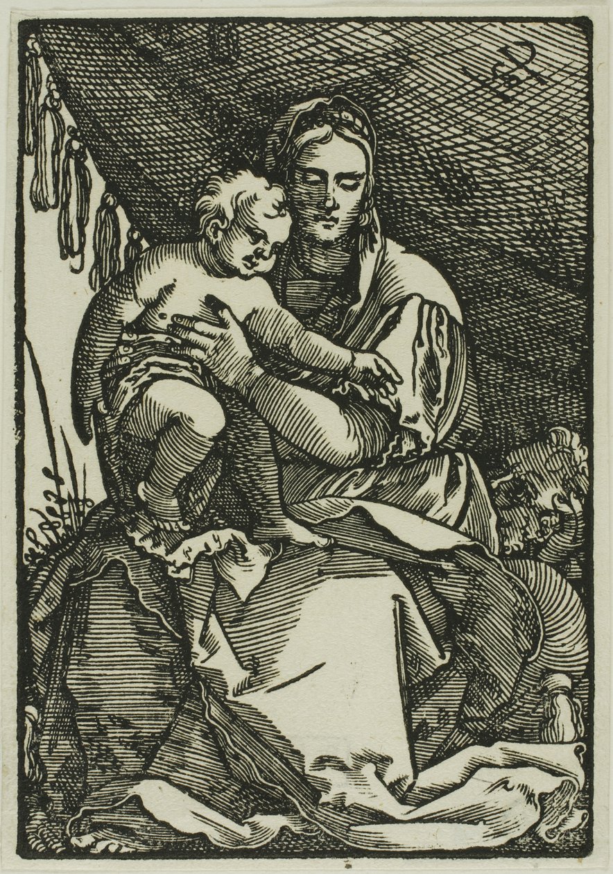 Święta Rodzina pod baldachimem autorstwa Hans Sebald Beham