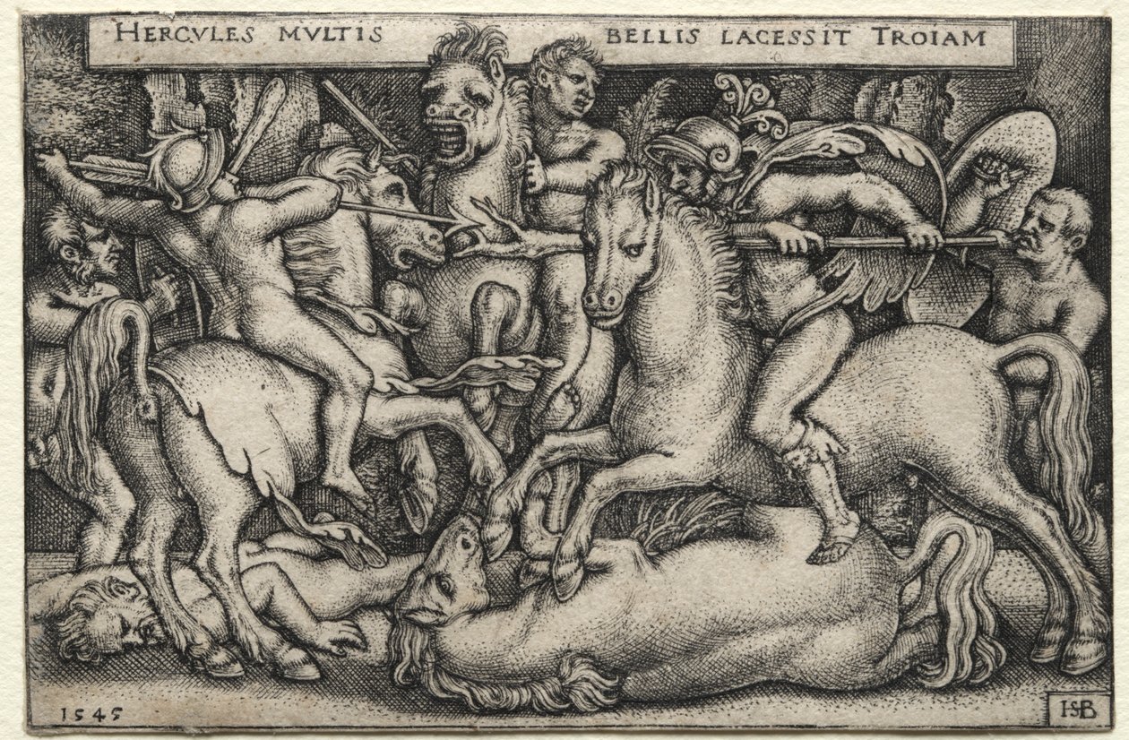 Prace Herkulesa: Herkules podbija Troję autorstwa Hans Sebald Beham