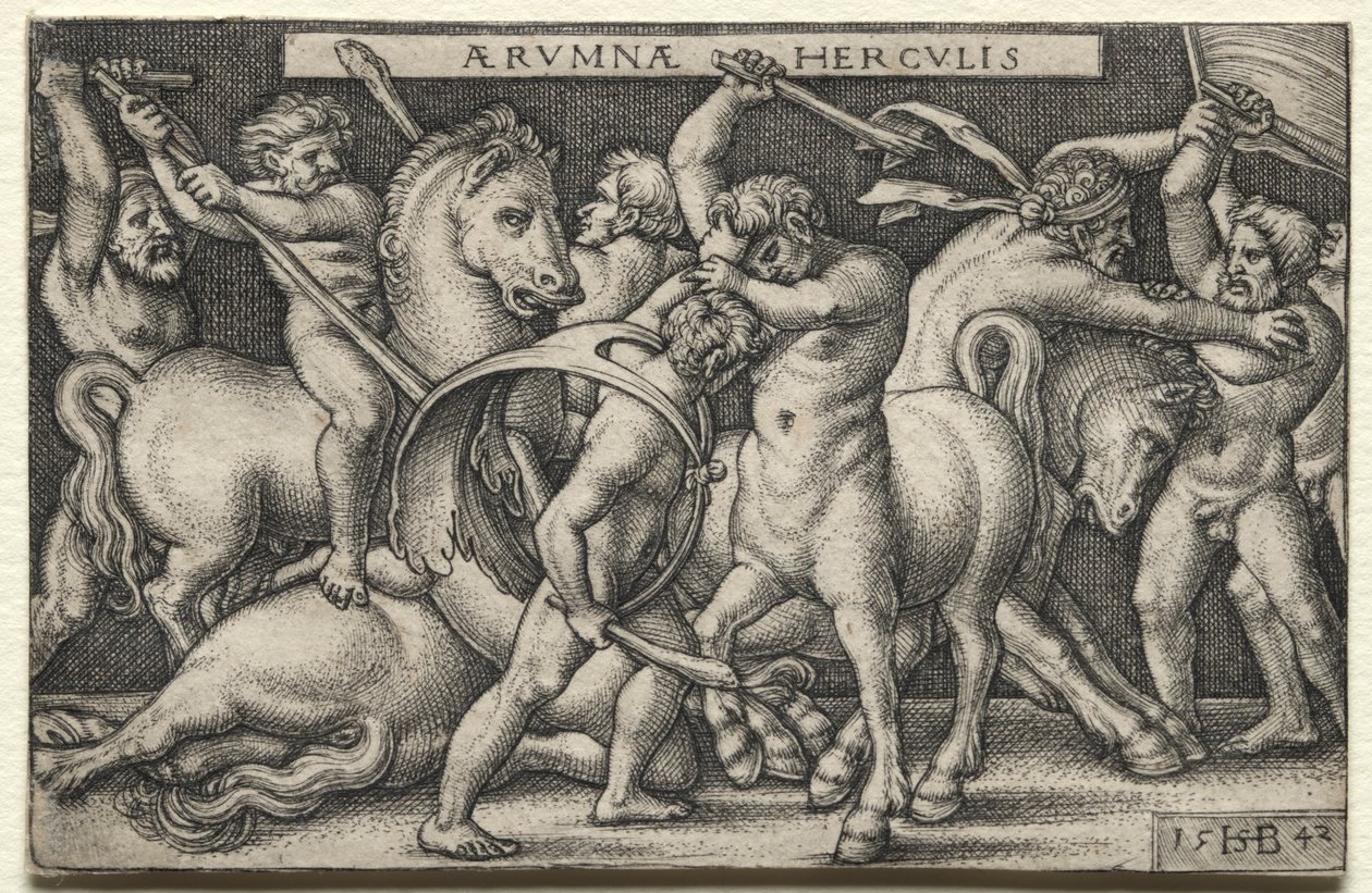 Herkules pokonujący Centaury autorstwa Hans Sebald Beham