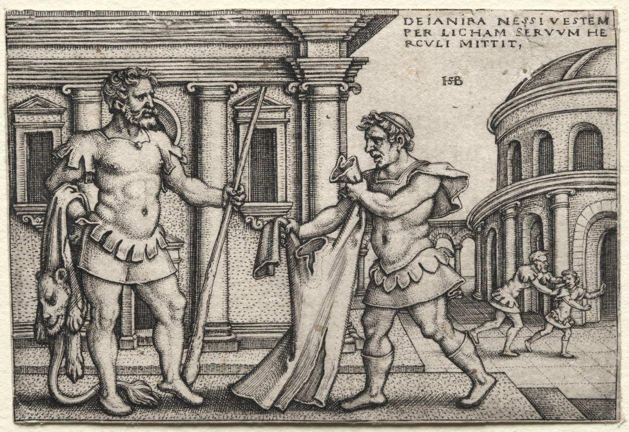 Herkules odbierający szatę przesiąkniętą krwią Nessusa, 1542 r. autorstwa Hans Sebald Beham